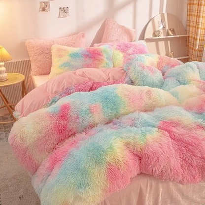 Luxury Pink Velvet Bedding Set - Autumn/Winter
