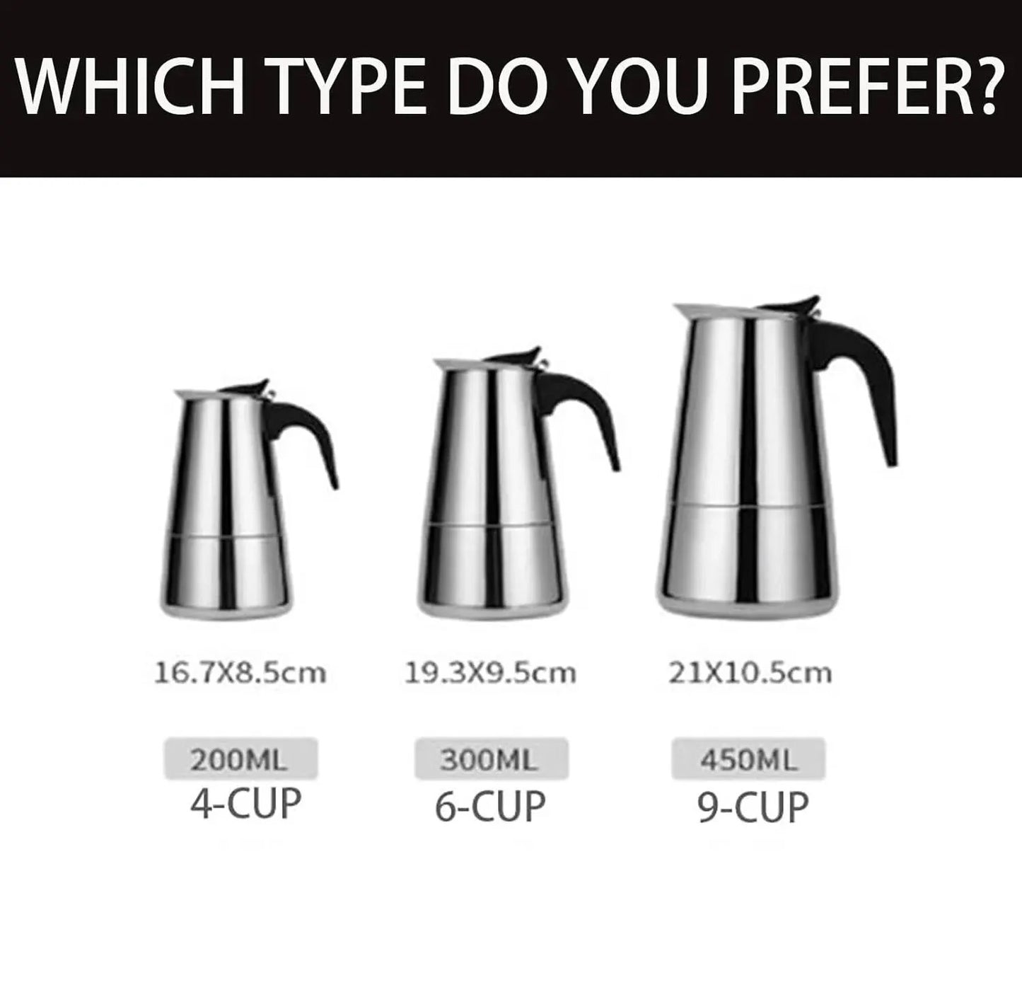 4/6/9 Cups Moka Pot Coffee Machine