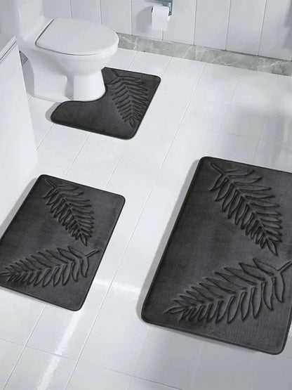1pc leaf patterned bathtub mat with simple embossed design